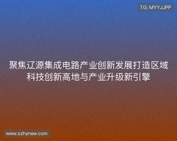 聚焦辽源集成电路产业创新发展打造区域科技创新高地与产业升级新引擎